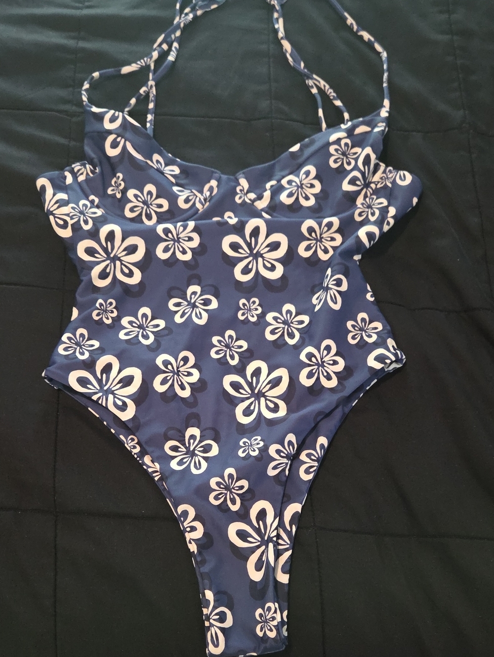 Benoa Swim Navy Blue Floral One-Piece Swimsuit